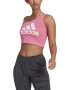 adidas Sportswear Top crop cu decolteu pe un umar si imprimeu logo - Pled.ro