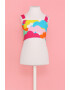 Agatha Ruiz de la Prada Top crop de bumbac cu model abstract - Pled.ro