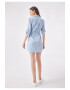 Aiki Keylook Rochie-camasa de denim cu cordon in talie Bloutfit 6883 - Pled.ro