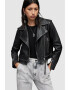 AllSaints Jacheta biker crop din piele cu cusaturi contrastante - Pled.ro