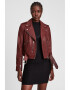 AllSaints Jacheta biker de piele cu revere decupate Balfern - Pled.ro