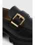 AllSaints Pantofi loafer de piele cu catarama metalica - Pled.ro