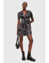 AllSaints Rochie cu decolteu in V nasturi si model floral - Pled.ro