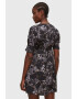 AllSaints Rochie cu decolteu in V nasturi si model floral - Pled.ro