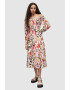 AllSaints Rochie cu decolteu pe umeri si model floral - Pled.ro