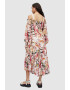 AllSaints Rochie cu decolteu pe umeri si model floral - Pled.ro