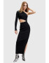 AllSaints Rochie maxi cambrata cu decolteu pe un umar - Pled.ro