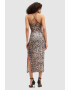 AllSaints Rochie midi cu animal print si decupaje Amaya - Pled.ro