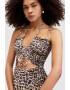 AllSaints Rochie midi cu animal print si decupaje Amaya - Pled.ro