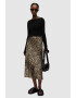 AllSaints Rochie midi cu aspect 2 in 1 si animal print Hera - Pled.ro