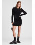 AllSaints Rochie scurta cambrata cu aspect stralucitor - Pled.ro