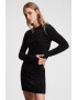 AllSaints Rochie scurta cambrata cu aspect stralucitor - Pled.ro