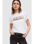 AllSaints Tricou cu decolteu la baza gatului si imprimeu text si animal - Pled.ro