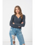 American Eagle Bluza striata cu decolteu in V - Pled.ro