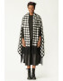 Antonia M Poncho cu model houndstooth si franjuri - Pled.ro