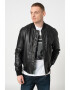 ARMANI EXCHANGE Jacheta bomber de piele ecologica cu motiv logo - Pled.ro