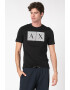 ARMANI EXCHANGE Tricou cu decolteu la baza gatului si imprimeu logo texturat - Pled.ro