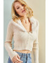 Bianco Lucci Cardigan crop cu blana sintetica - Pled.ro