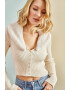 Bianco Lucci Cardigan crop cu blana sintetica - Pled.ro