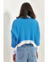 Bianco Lucci Cardigan crop supradimensionat - Pled.ro