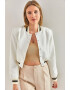 Bianco Lucci Jacheta bomber crop - Pled.ro