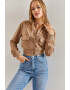 Bianco Lucci Jacheta crop bomber - Pled.ro