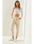 Bianco Lucci Pantaloni crop cu buzunare oblice - Pled.ro