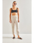 Bianco Lucci Pantaloni crop cu talie elastica - Pled.ro