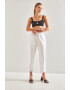 Bianco Lucci Pantaloni crop cu talie elastica - Pled.ro