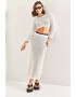 Bianco Lucci Set de fusta si bluza crop din amestec de bumbac - Pled.ro