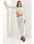 Bianco Lucci Set de fusta si bluza crop din amestec de bumbac - Pled.ro