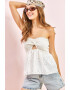 Bianco Lucci Top peplum cu dantela Sangallo - Pled.ro