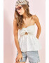 Bianco Lucci Top peplum cu dantela Sangallo - Pled.ro