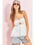 Bianco Lucci Top peplum cu dantela Sangallo - Pled.ro