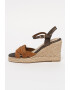 Big Star Sandale tip espadrile din piele intoarsa si piele cu talpa wedge - Pled.ro