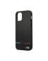 BMW Husa de protectie BMHCP12SPUCARTCBK Carbon Tricolor Line pentru iPhone 12 Mini Black - Pled.ro