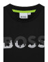 BOSS Kidswear Tricou cu decolteu la baza gatului si imprimeu logo - Pled.ro