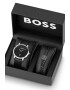 BOSS Set de ceas quartz si bratara de piele cu design impletit - Pled.ro