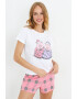 BRAVE SOUL Pijama din bumbac cu pantaloni scurti si tricou cu imprimeu Pigsin - Pled.ro