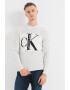 CALVIN KLEIN JEANS Pulover cu decolteu la baza gatului si model logo supradimensionat - Pled.ro