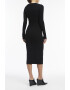 CALVIN KLEIN Rochie midi cu decolteu in V si slit frontal - Pled.ro