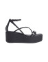 CALVIN KLEIN Sandale din piele si piele lacuita cu talpa wedge - Pled.ro