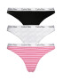 CALVIN KLEIN Set de chiloti tanga cu banda logo in talie - 3 perechi - Pled.ro