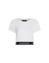 CALVIN KLEIN Tricou crop cu banda cu imprimeu logo in talie pentru fitness - Pled.ro