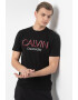 CALVIN KLEIN Tricou de bumbac organic cu logo si decolteu la baza gatului - Pled.ro