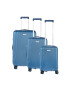 CarryOn Set Trolere Policarbonat/ABS 4 Roti Duble OKOBAN cifru TSA SKYHOPPER 3 Piese Albastru - Pled.ro