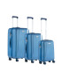 CarryOn Set Trolere Policarbonat/ABS 4 Roti Duble OKOBAN cifru TSA SKYHOPPER 3 Piese Albastru - Pled.ro