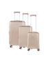 CarryOn Set Trolere Policarbonat/ABS 4 Roti Duble OKOBAN cifru TSA SKYHOPPER 3 Piese Auriu - Pled.ro