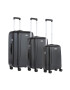 CarryOn Set Trolere Policarbonat/ABS 4 Roti Duble OKOBAN cifru TSA SKYHOPPER 3 Piese Negru - Pled.ro