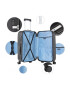 CarryOn Set Trolere Policarbonat/ABS 4 Roti Duble OKOBAN cifru TSA SKYHOPPER 3 Piese Negru - Pled.ro